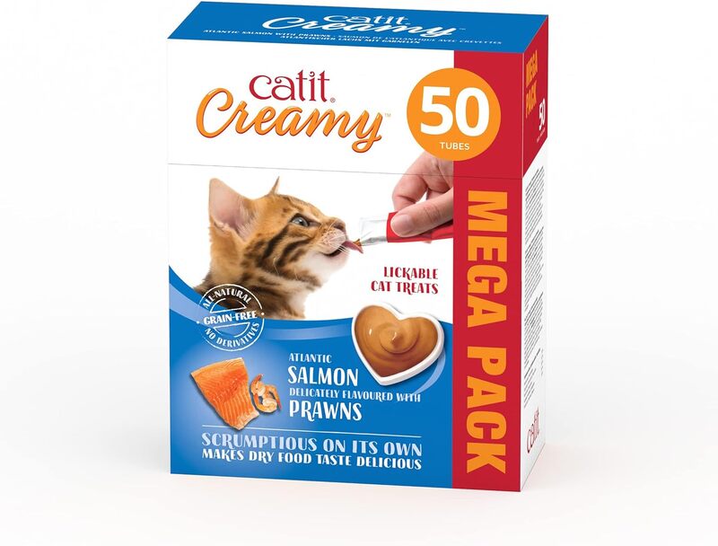 Catit Creamy Treats Mega Pack Salmon with Prawn 50 tubes